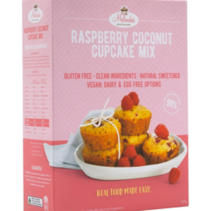 Melindas Gluten Free Goodies Raspberry Coconut Cupcakes Fructose Free Pre-Mix