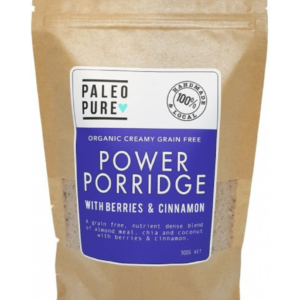 Paleo Pure Organic Power Porridge with Berries & Cinnamon